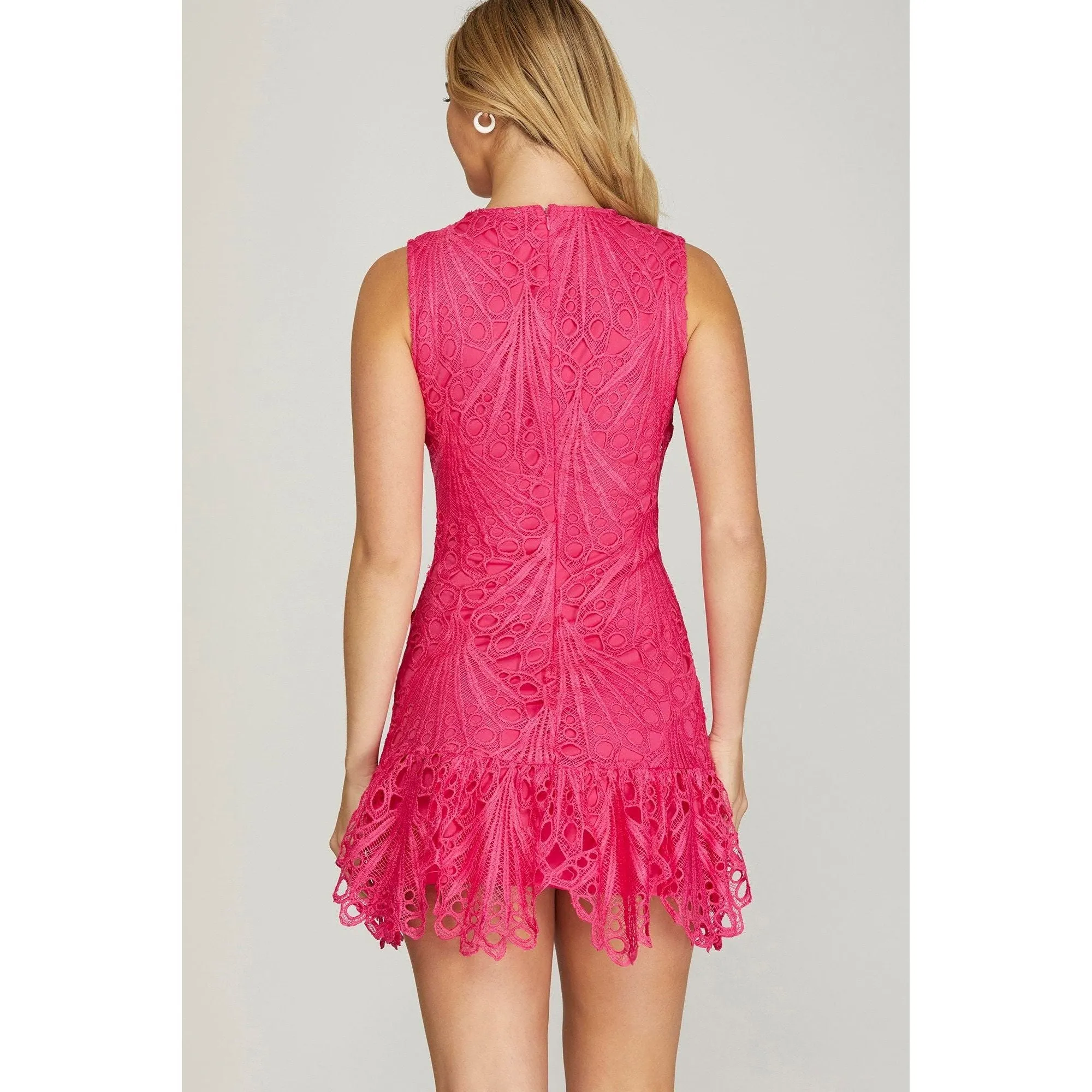 Sleeveless Lace Sheath Dress