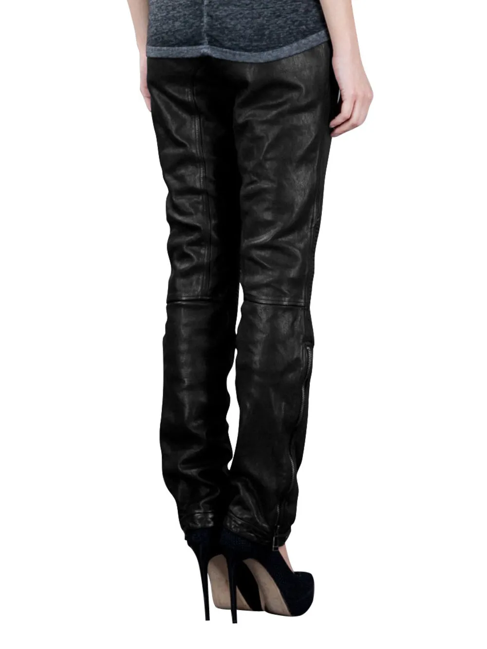 Slim-Casual Leather Pants