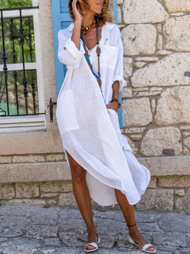 Slit long casual dresses