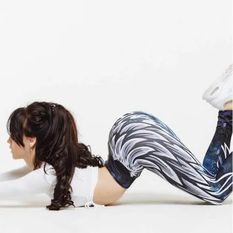 Soaring Valkyrie Wing Printed High Wasted Leggings