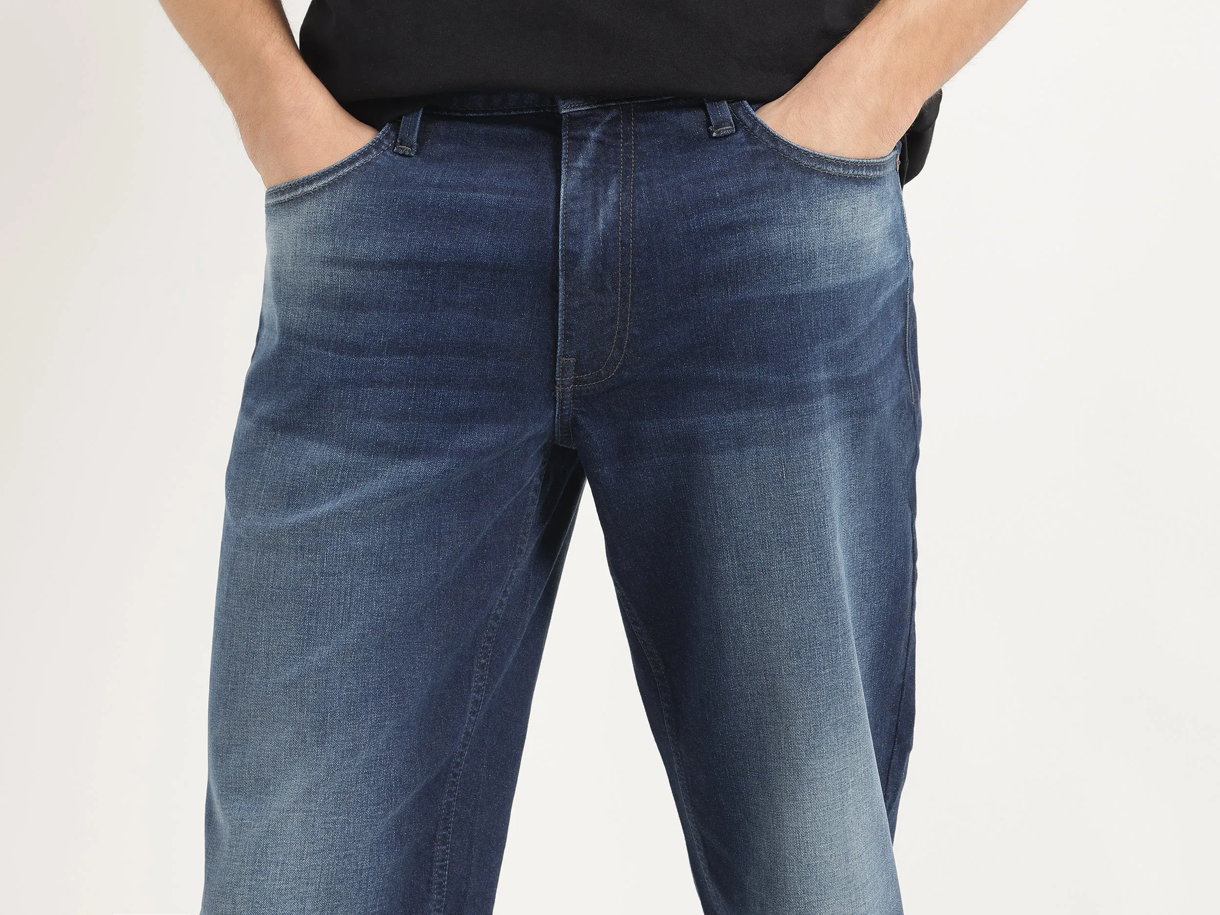 Solid Bootcut Fit Jeans