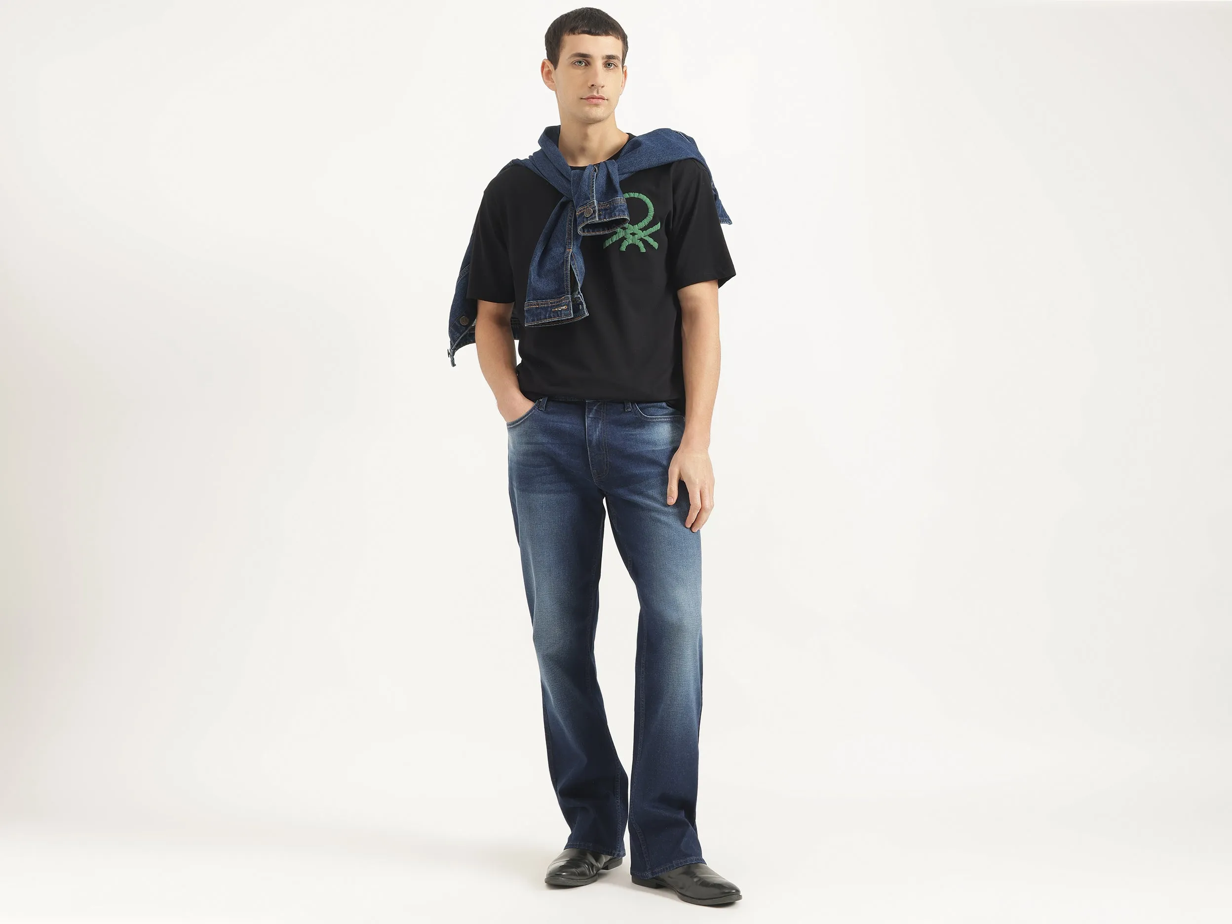 Solid Bootcut Fit Jeans