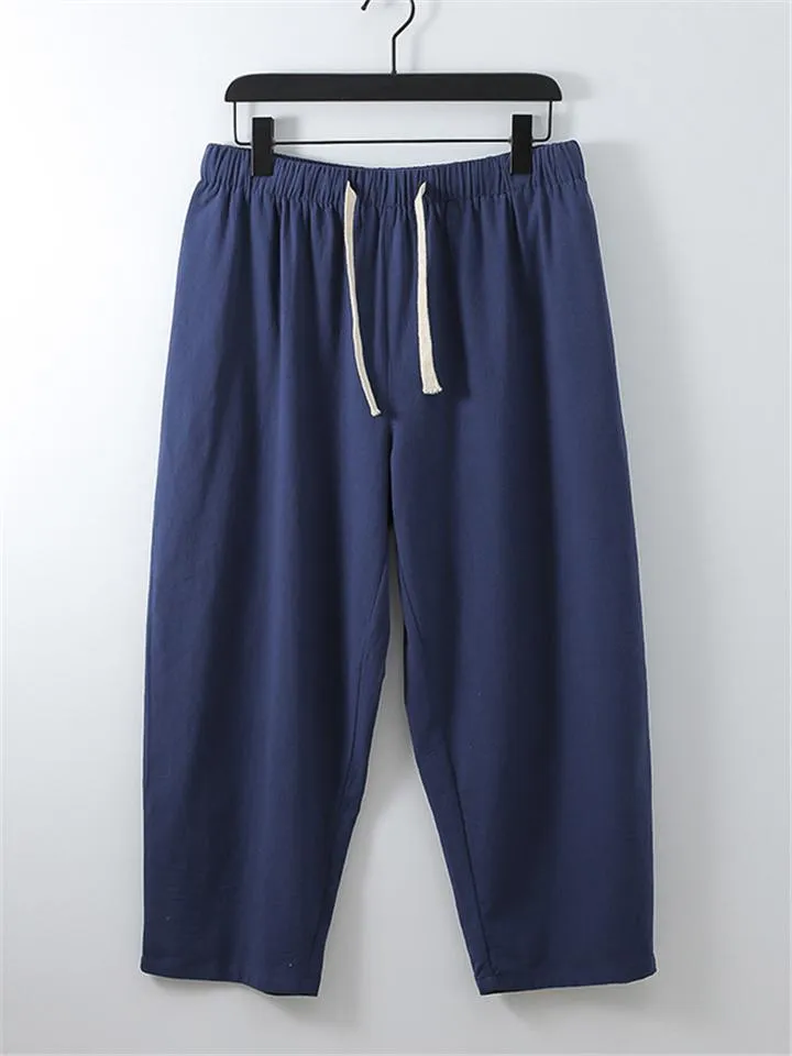 Solid Color Lightweight 2-Piece Outfit Button T-Shirt   Drawstring Waistband Cropped Pants