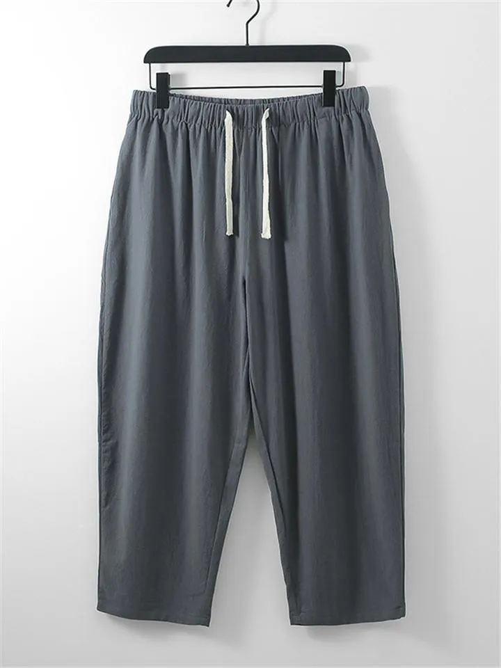 Solid Color Lightweight 2-Piece Outfit Button T-Shirt   Drawstring Waistband Cropped Pants