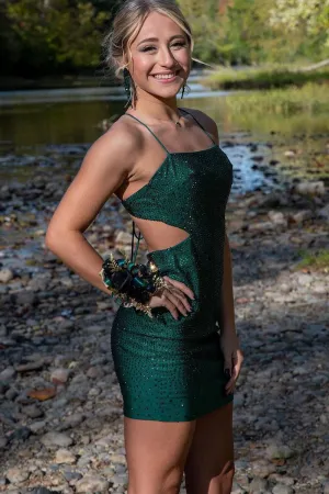 Spaghetti Straps Short Homecoming Dresses with Beading