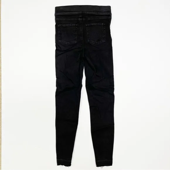 SPANX Distressed Black Ankle‎ High Rise Skinny Jeans XS