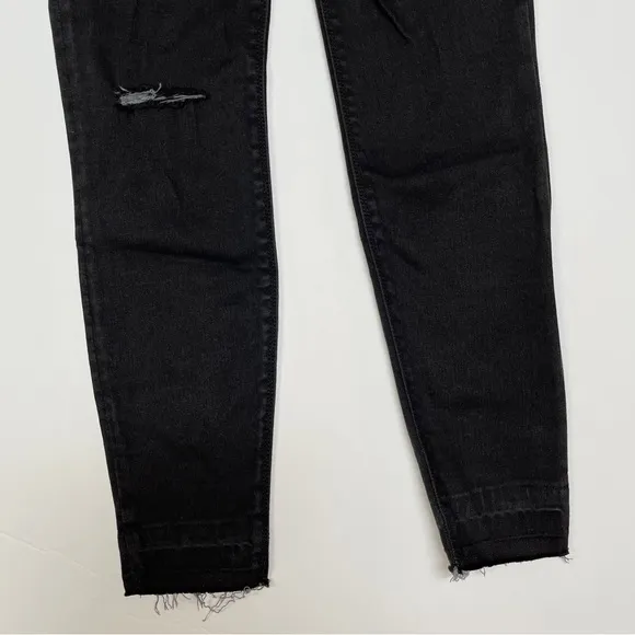 SPANX Distressed Black Ankle‎ High Rise Skinny Jeans XS