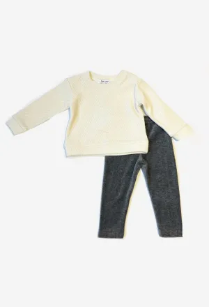 Splendid Infant Girl Texture Sweatshirt Set