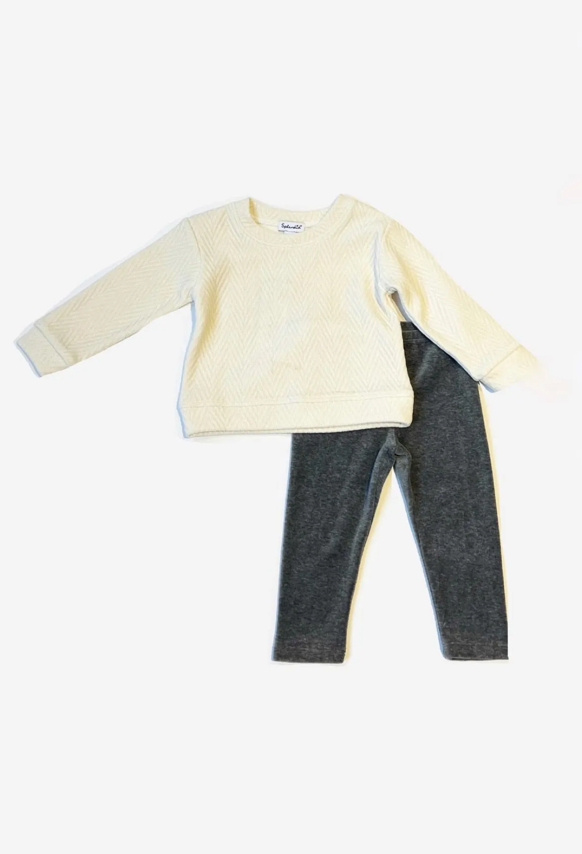 Splendid Infant Girl Texture Sweatshirt Set