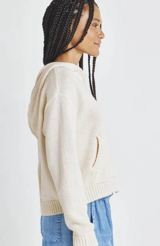 Splendid Vero Zip Up Hoodie Sweater - Moonstone
