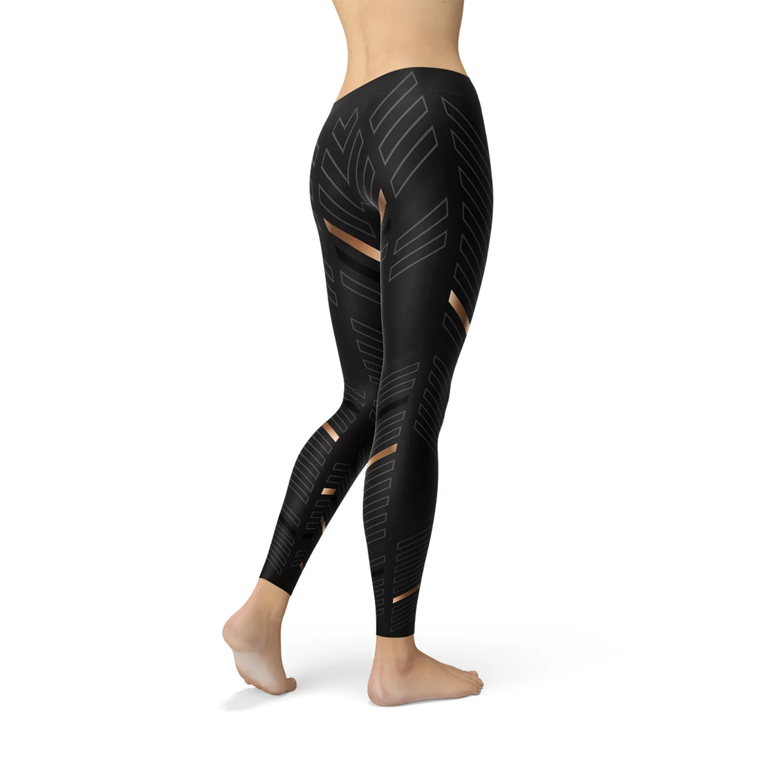 Sports Stripes Black Leggings