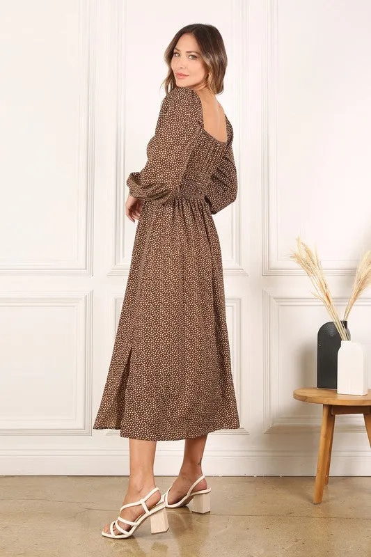 Square Neck Puff Dress