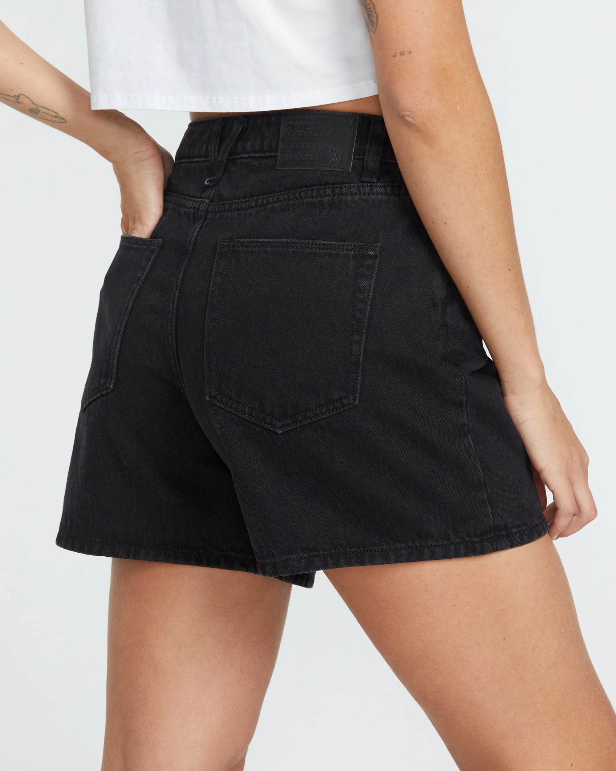 Stoned Boyfriend Shorts - BLACK