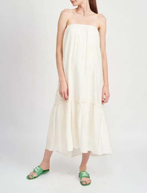 Strapless Tiered Maxi Dress