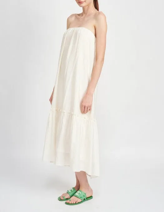 Strapless Tiered Maxi Dress