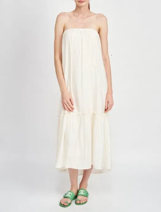 Strapless Tiered Maxi Dress