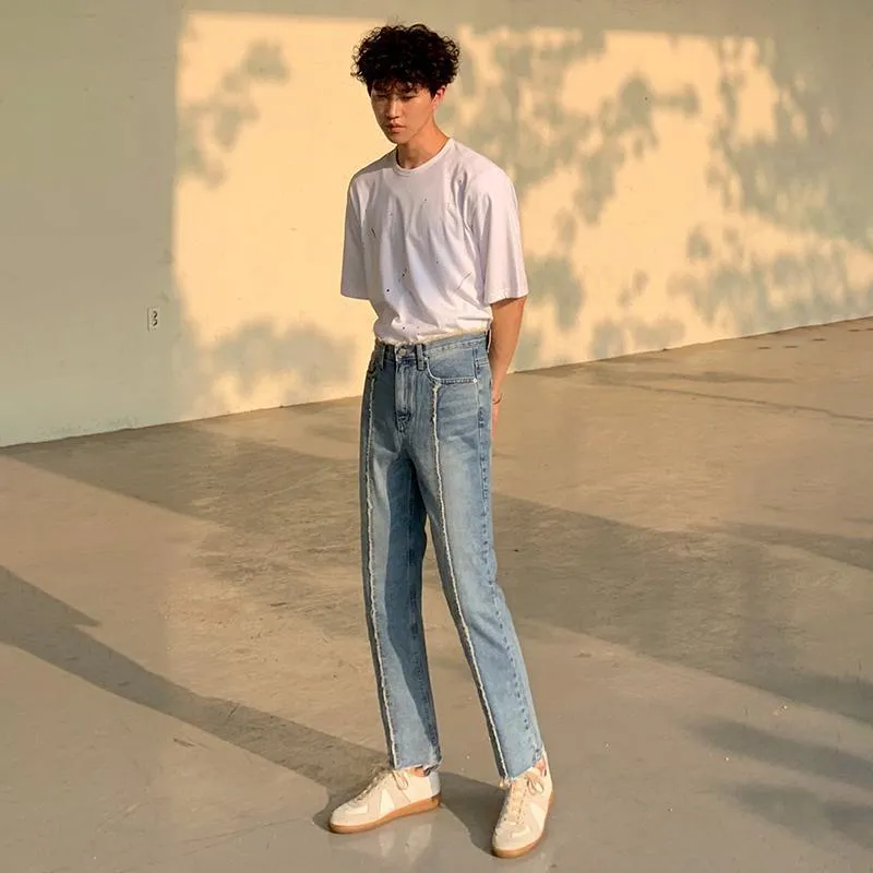 Stripe Straight Casual Jeans