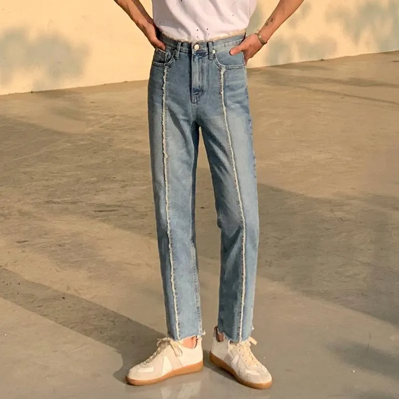 Stripe Straight Casual Jeans