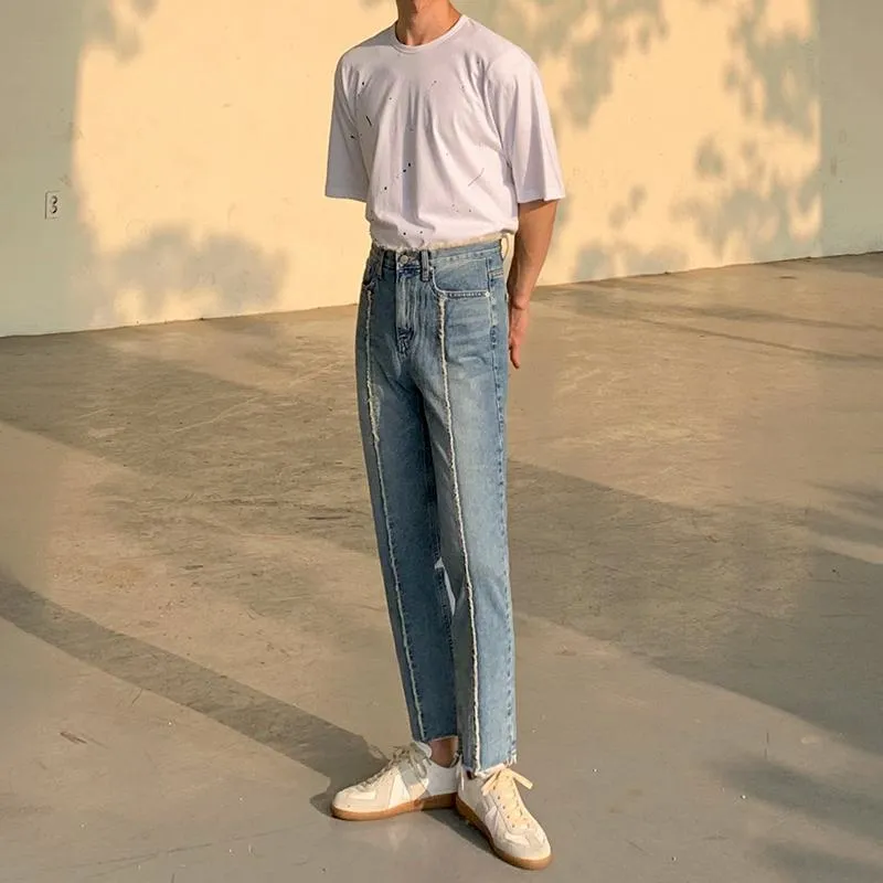 Stripe Straight Casual Jeans