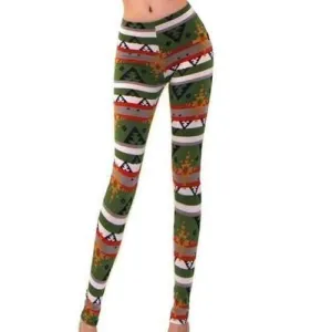 Stylish High Waisted Striped Print Skinny Women's Leggings - Xl