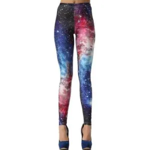 Stylish Starry Sky Print Elastic Leggings For Women - M