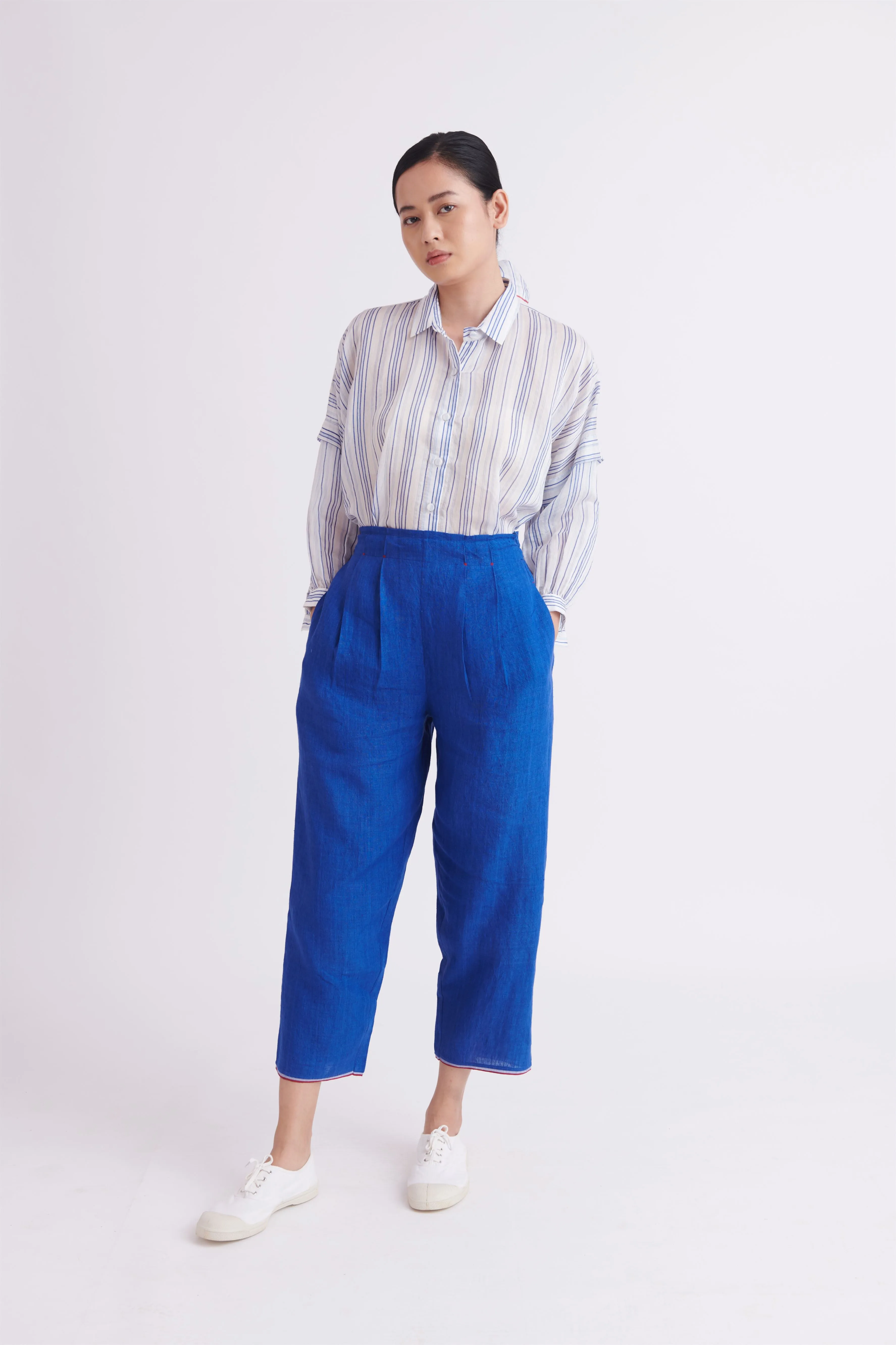 summer pant linen blue-SS2025-13-fashion edit-the plavate