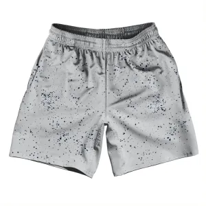 Super Fly Pattern Blue Navy And Grey Medium Athletic Running Fitness Exercise Shorts 7" Inseam Shorts Made In USA