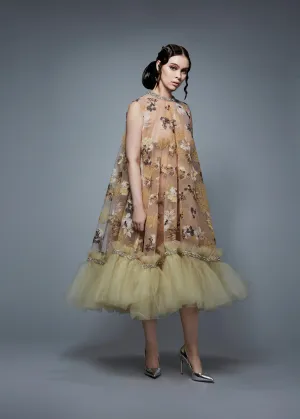 Swarovski Beaded Mock Neck Tulle Dress | Fall/Winter 19