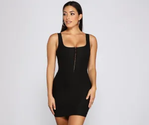 Sweet And Sassy Charming Square Neck Mini Dress