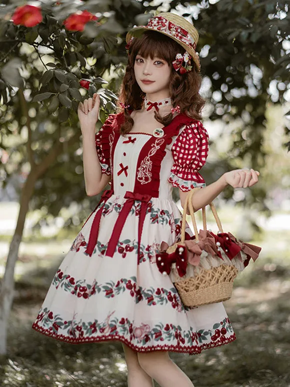 Sweet Lolita Dress Polyester Short Sleeves Dress Sweet Lolita Dress