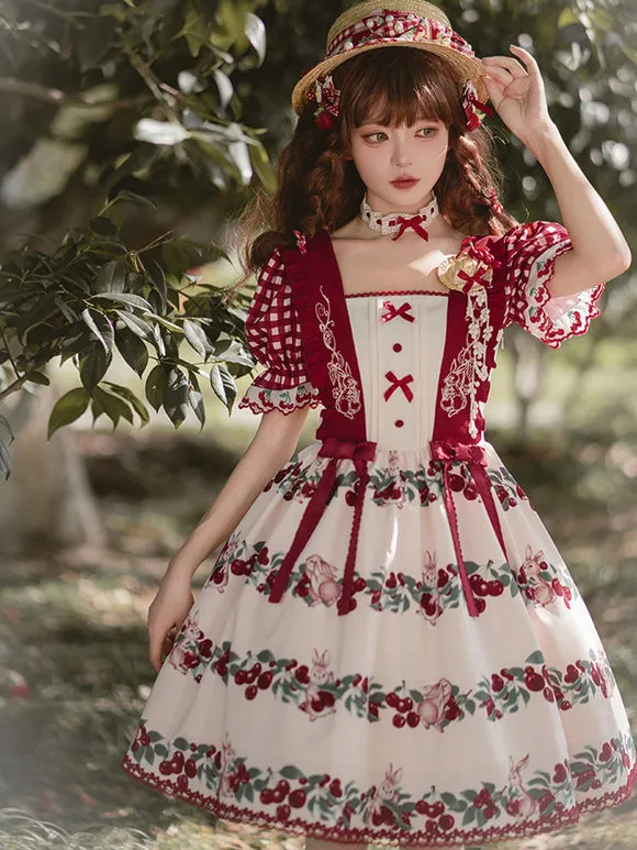 Sweet Lolita Dress Polyester Short Sleeves Dress Sweet Lolita Dress