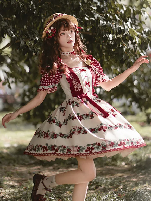 Sweet Lolita Dress Polyester Short Sleeves Dress Sweet Lolita Dress