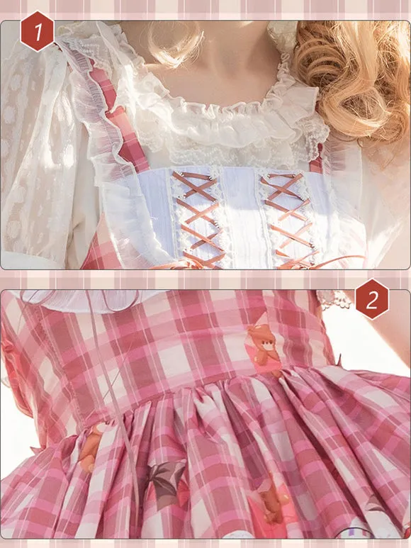 Sweet Lolita Dress Polyester Sleeveless Dress Adjustable Elastic