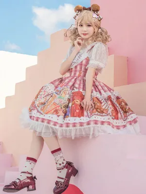 Sweet Lolita Dress Polyester Sleeveless Dress Adjustable Elastic