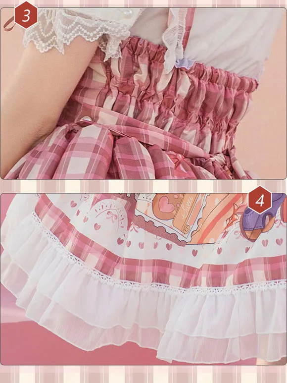 Sweet Lolita Dress Polyester Sleeveless Dress Adjustable Elastic