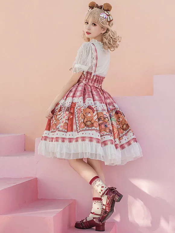 Sweet Lolita Dress Polyester Sleeveless Dress Adjustable Elastic