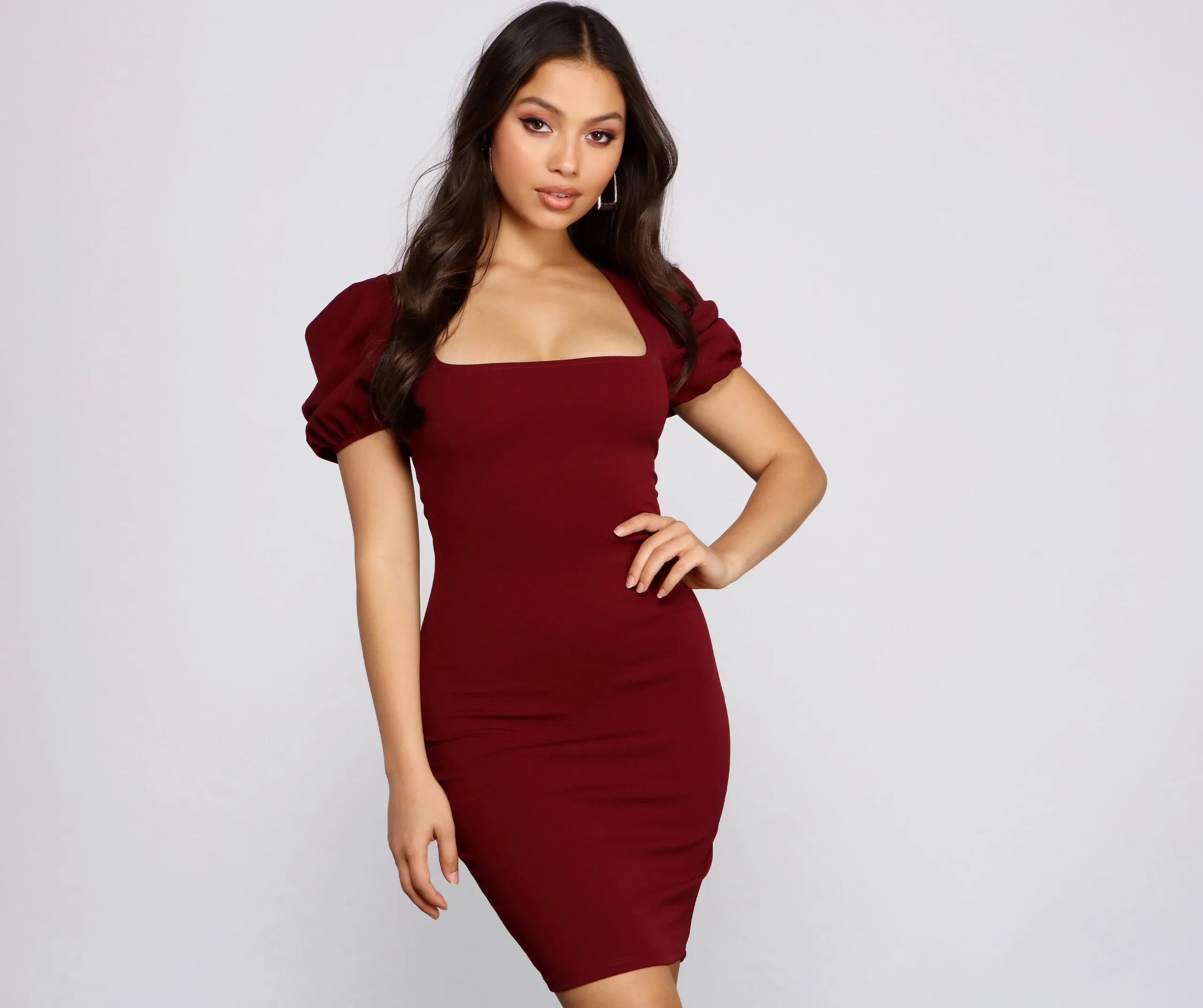 Sweet Moments Puff Charming Sleeve Mini Dress