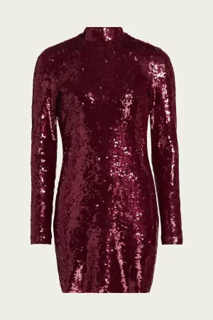 Sylee Mini Dress in Wine