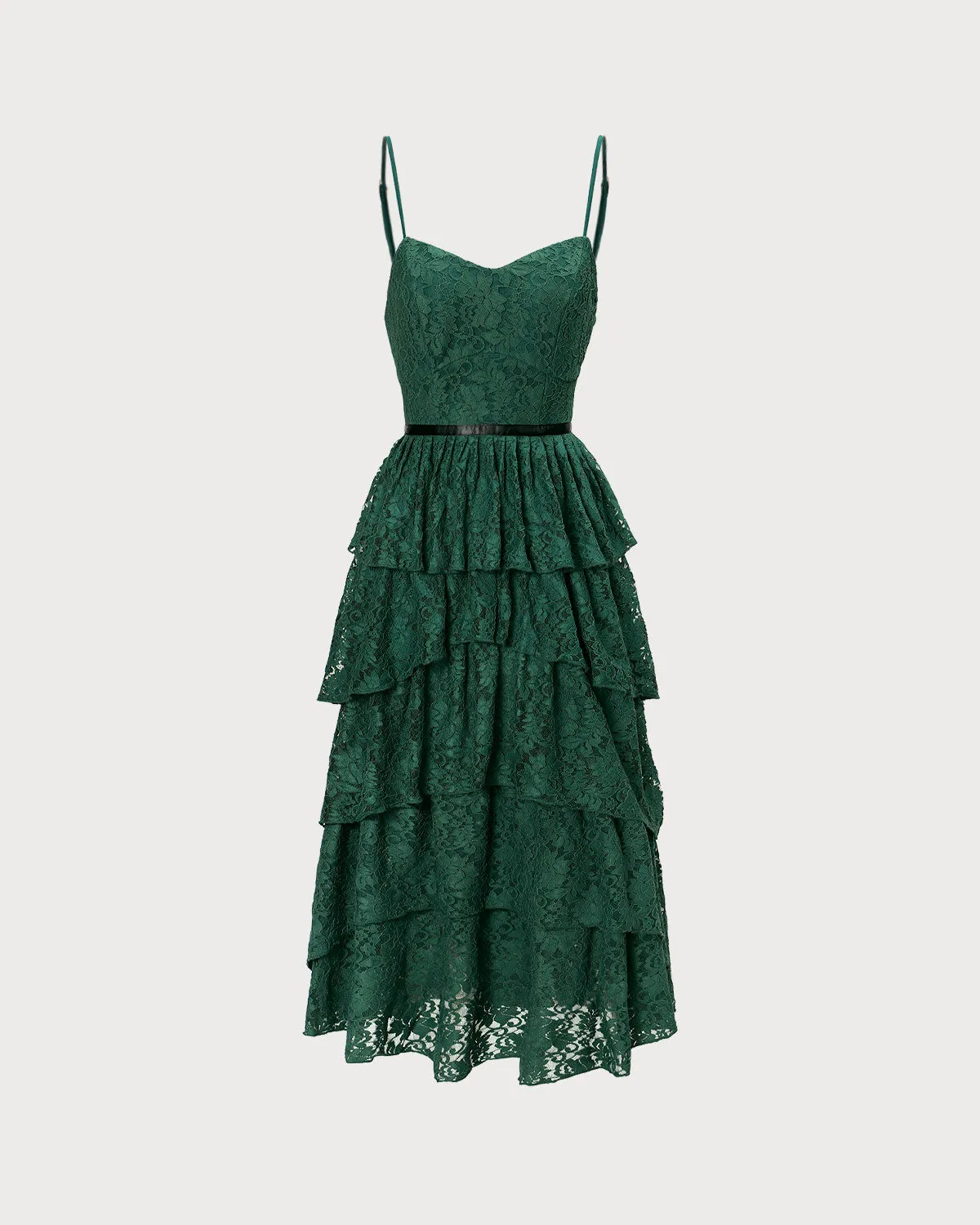 The Green Sweetheart Neck Lace Maxi Dress