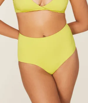 The High Waist Bikini Bottom - Glossy Eco Nylon - Honeysuckle (Archive)