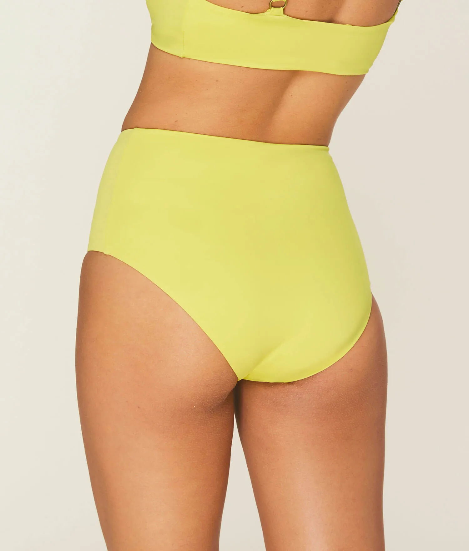 The High Waist Bikini Bottom - Glossy Eco Nylon - Honeysuckle (Archive)