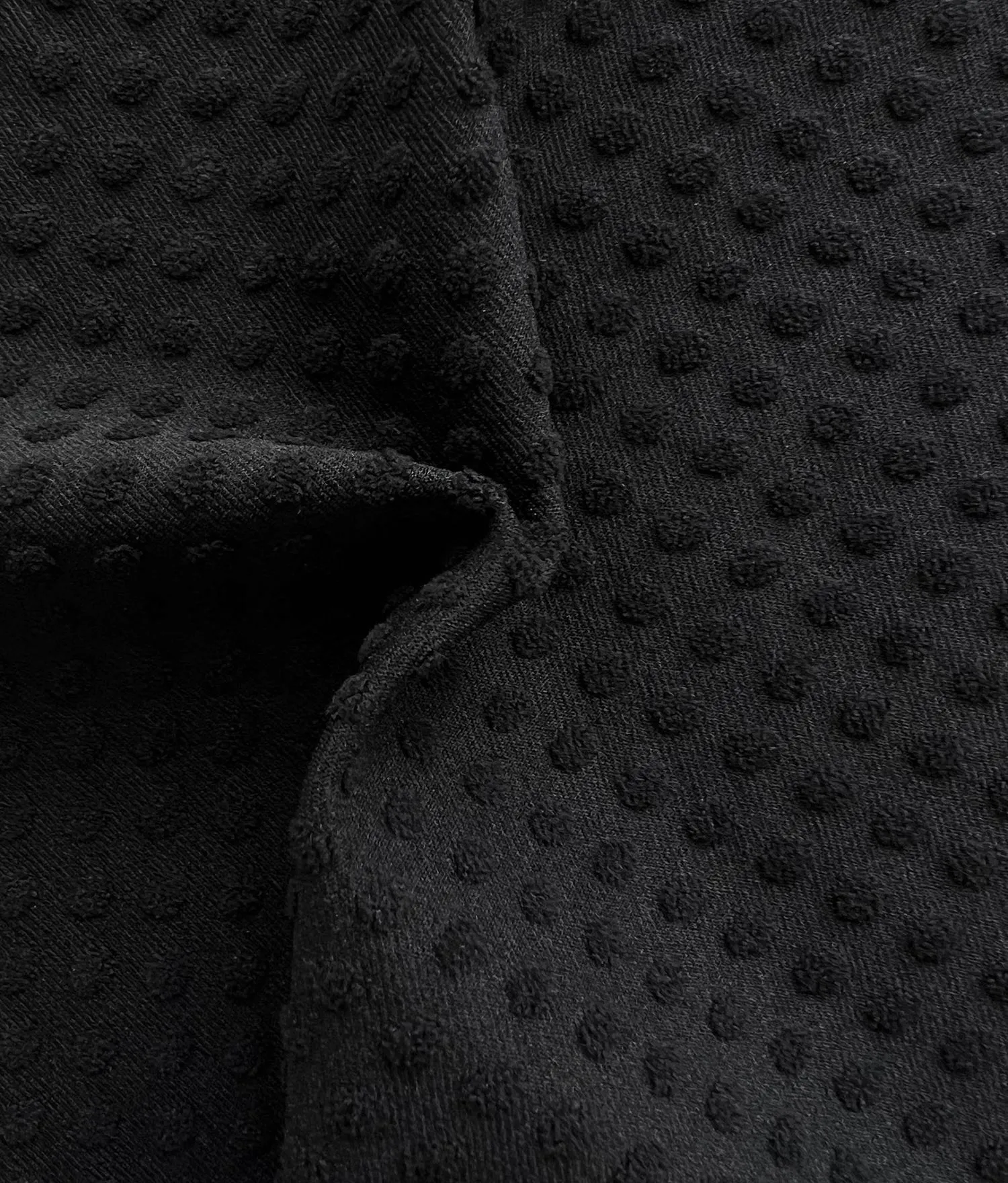 The High Waist Bikini Bottom - Terry Dot - Black