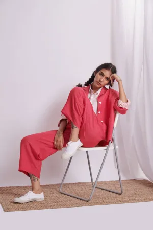 The Plavate I Khimki Letâ€™s not go anywhere Co- ord Set Linen Raspberry Daily Collection AW22-14