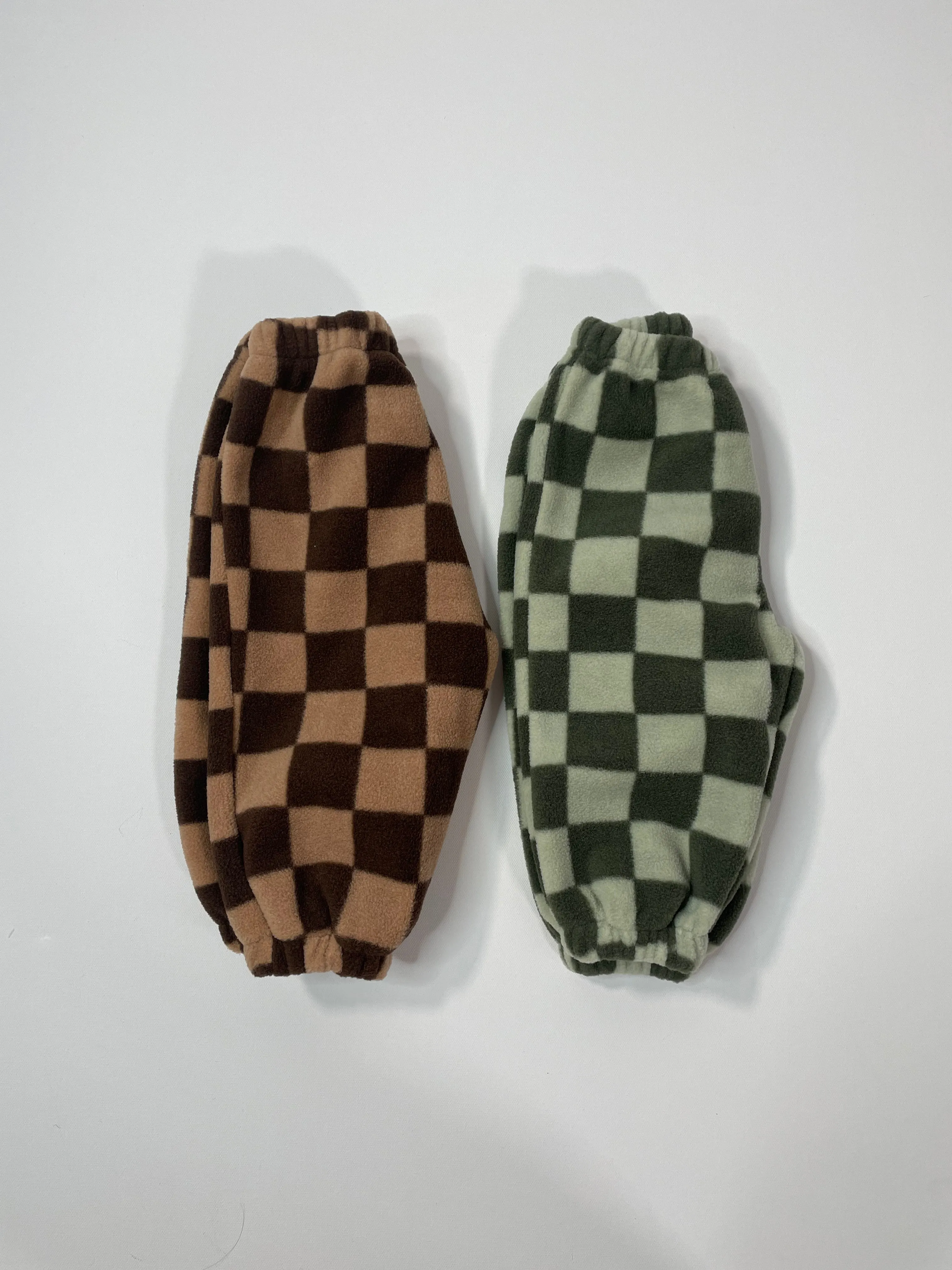 Thick Checkered Fleece Joggers