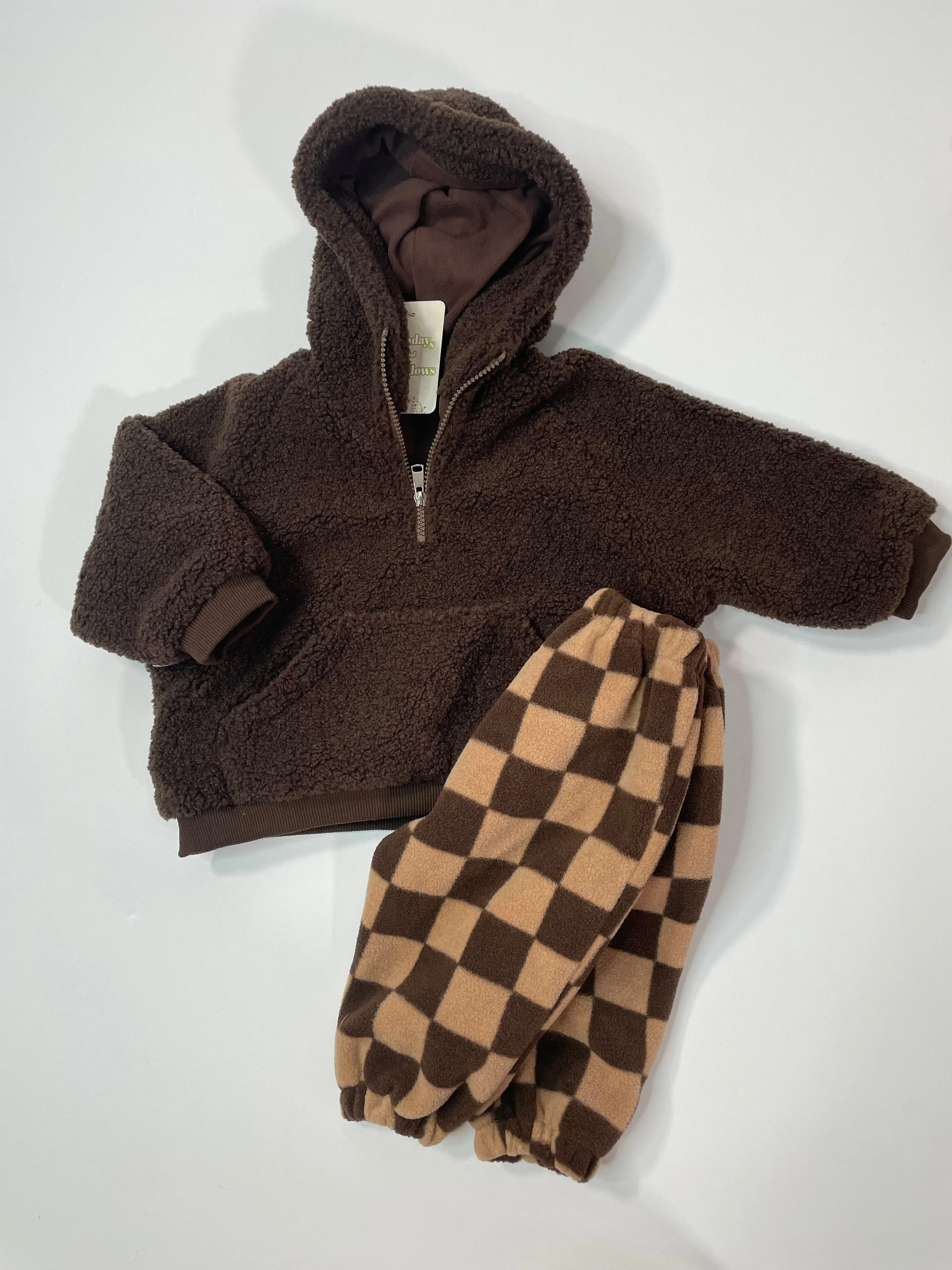 Thick Checkered Fleece Joggers