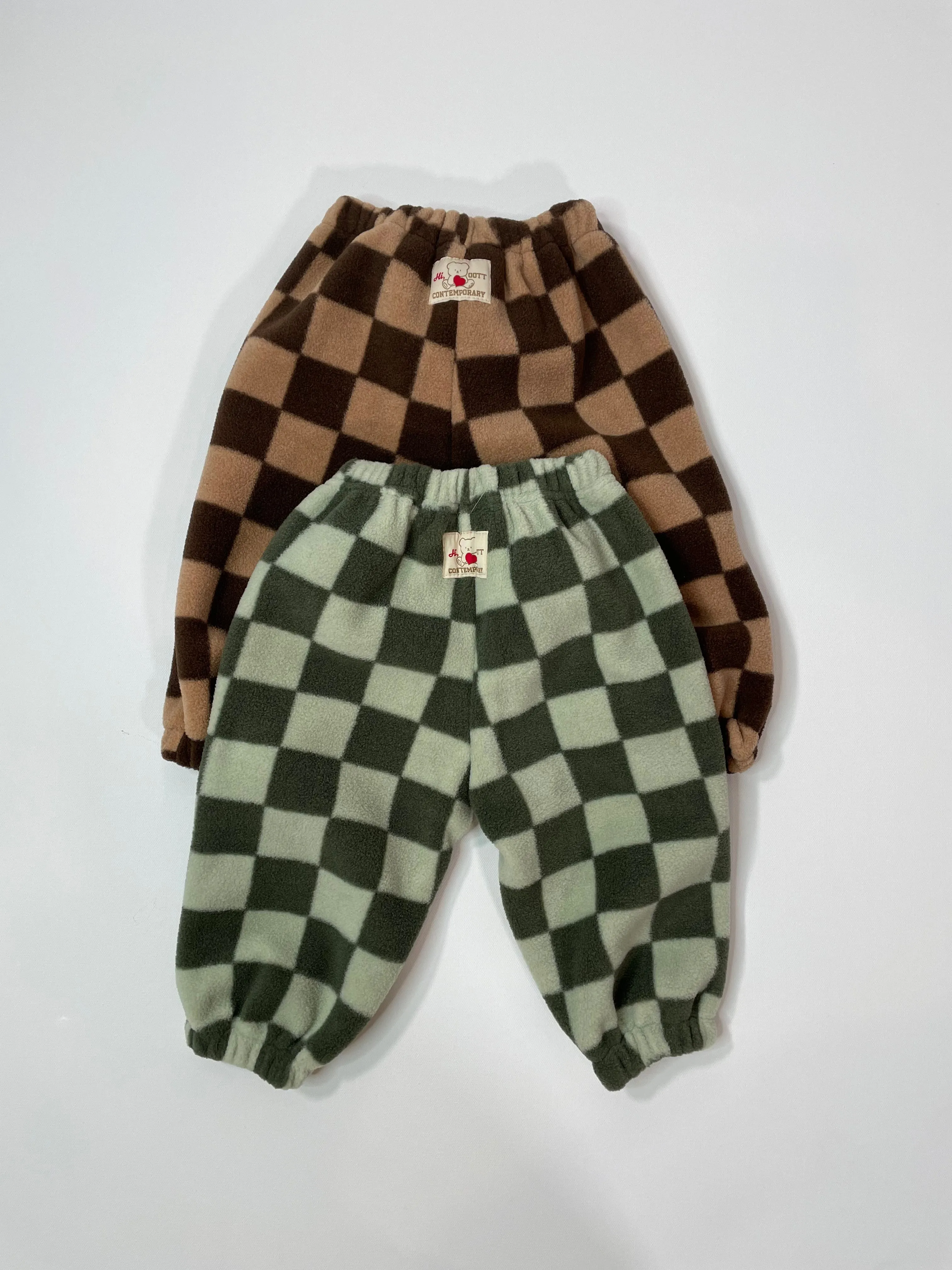 Thick Checkered Fleece Joggers