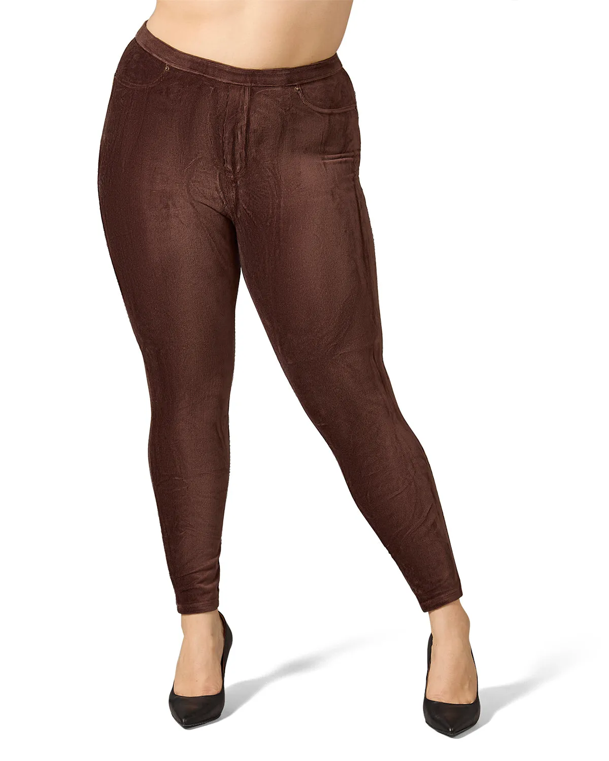 Thin-Rib Slim-Cut Stretch Corduroy Leggings