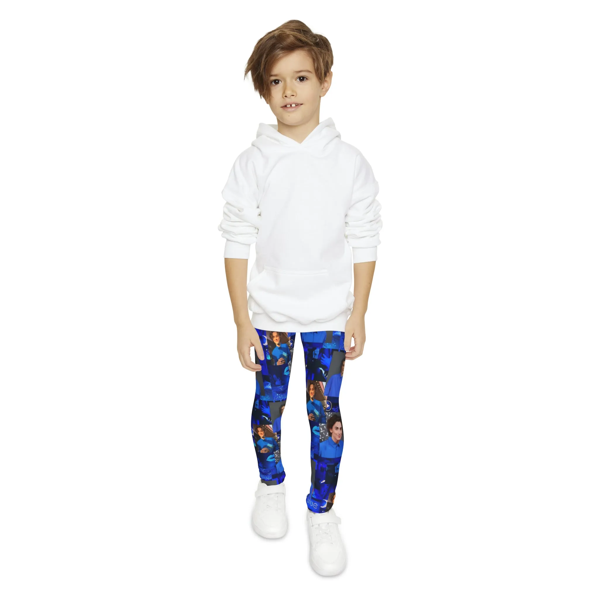 Timothee Chalamet Cool Blue Collage Youth Full-Length Leggings