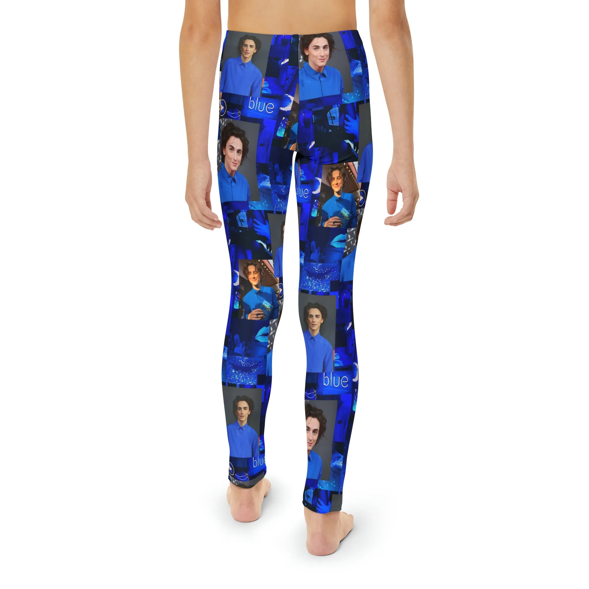 Timothee Chalamet Cool Blue Collage Youth Full-Length Leggings