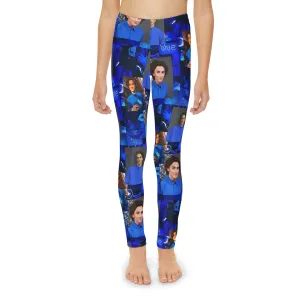 Timothee Chalamet Cool Blue Collage Youth Full-Length Leggings